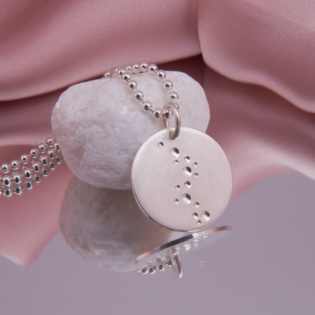 Runder Kettenanhänger Silber mit Kugelkette